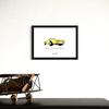 Vintage Car Pop Art Poster, American Car, A4 Framed, Chevrolet Corvette 1968 (Yellow/A4 Framed (Black Frame))