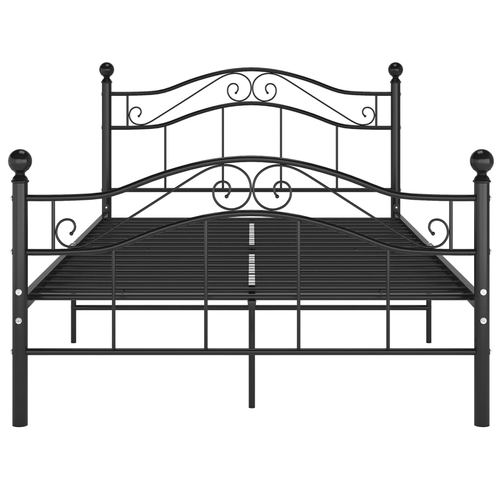 Vidaxl Bed Frame, Black, Metal, 120 X 200 Cm