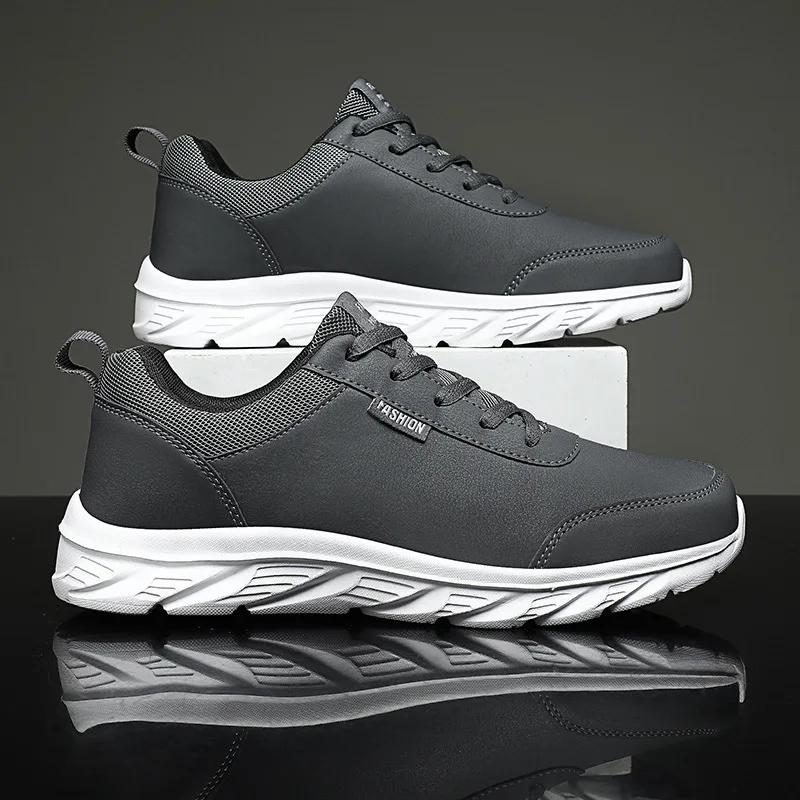 

Leather Shoes Men Sneakers New Waterproof Casual Shoes For Men Comfortable Lightweight Non-Slip Walking Sneakers Men Shoes 46