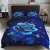 Three-Piece Rose Quilt Cover 3D Digital Printing Nordic Style Grinding