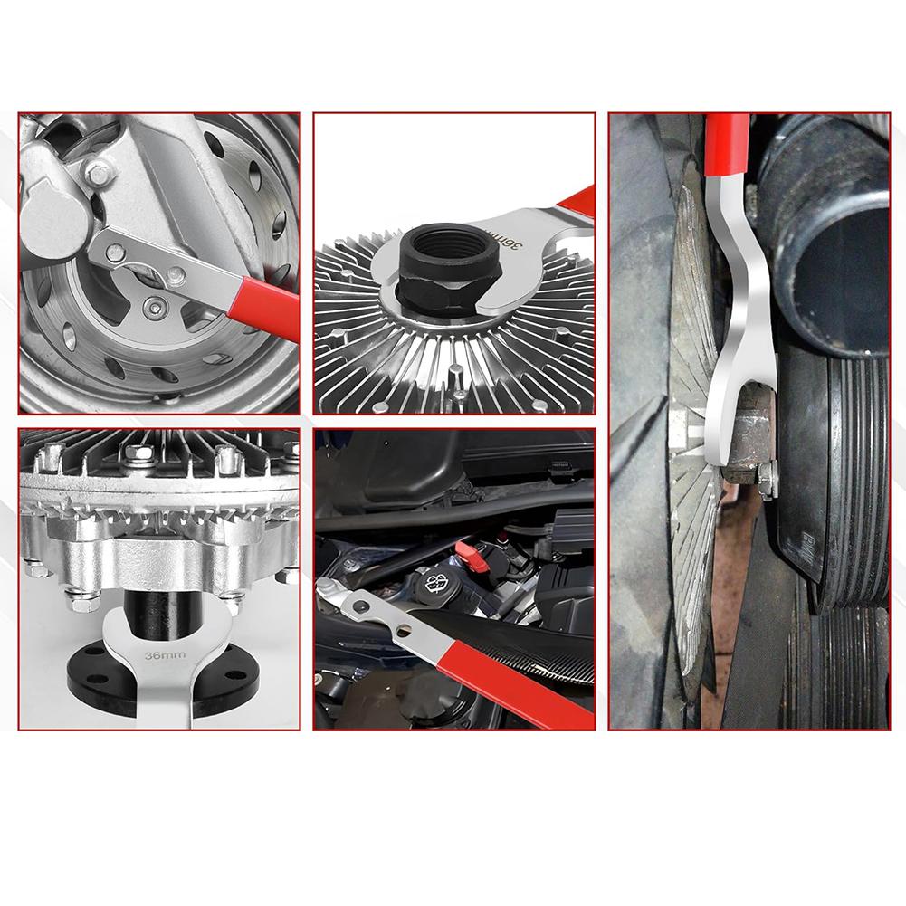 2-delat Fläktkoppling Nyckelsats Fläktkoppling Borttagningsverktygssats 32 mm 36 mm Förlängd Fläktkopplingsmutter Nyckel För FORD För BMW För CHEVROLET