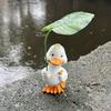 Cute Duck Resin Statue Figurine with Umbrella , Cartoon Style Weather-Resistant Indoor/Outdoor Decor for Halloween, Christmas, Easter, Thanksgiving