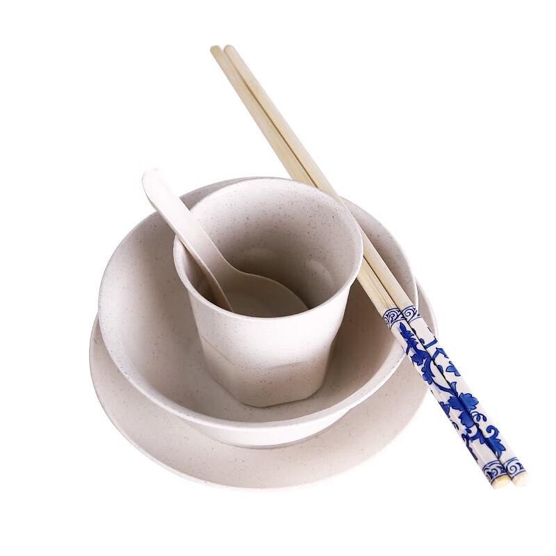 CHULV Rice Husk Disposable Tableware Set