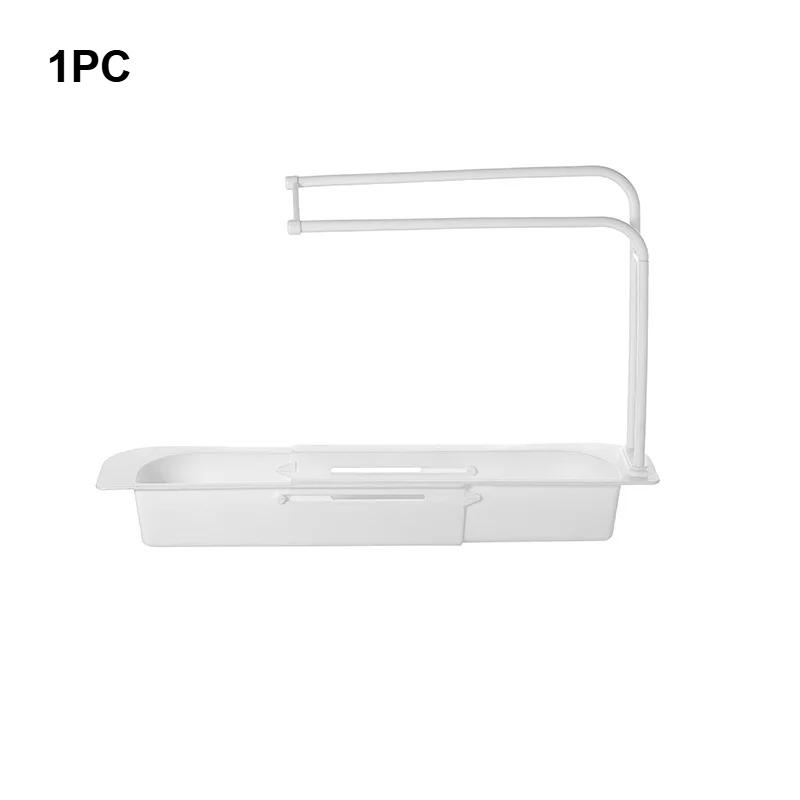 Telescopic Sink Shelf Kitchen Drainer Rack Organizer Soap Sponge Holder Towel Rack Storage Organizer Basket Gadgets Accessories