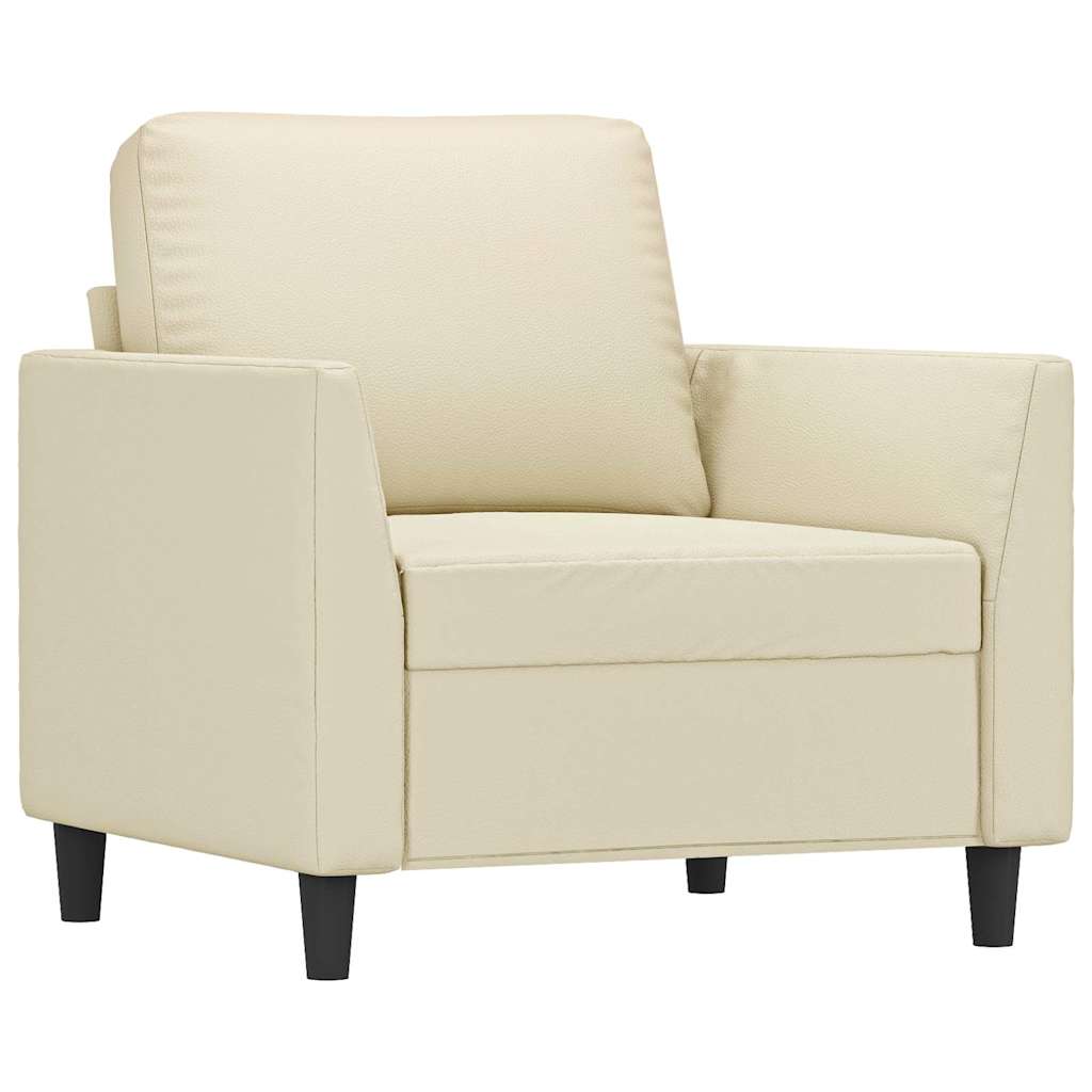 Cream Armchair 60 Cm Faux Leather