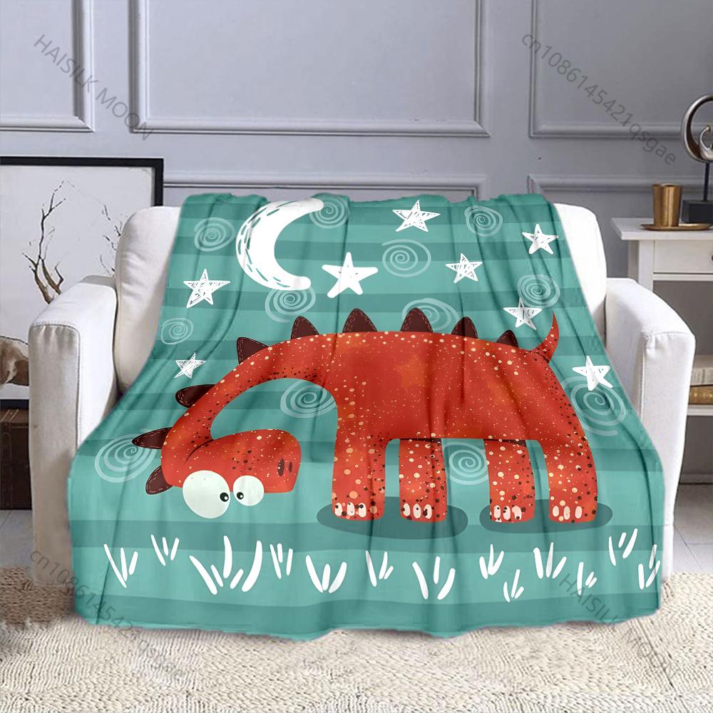 

Cartoon Illustration Red Dinosaur Print Blanket Warm Soft for Sofa Bed Home Travel Camping Blanket All Seasons Luxury Gifts 75x100cm