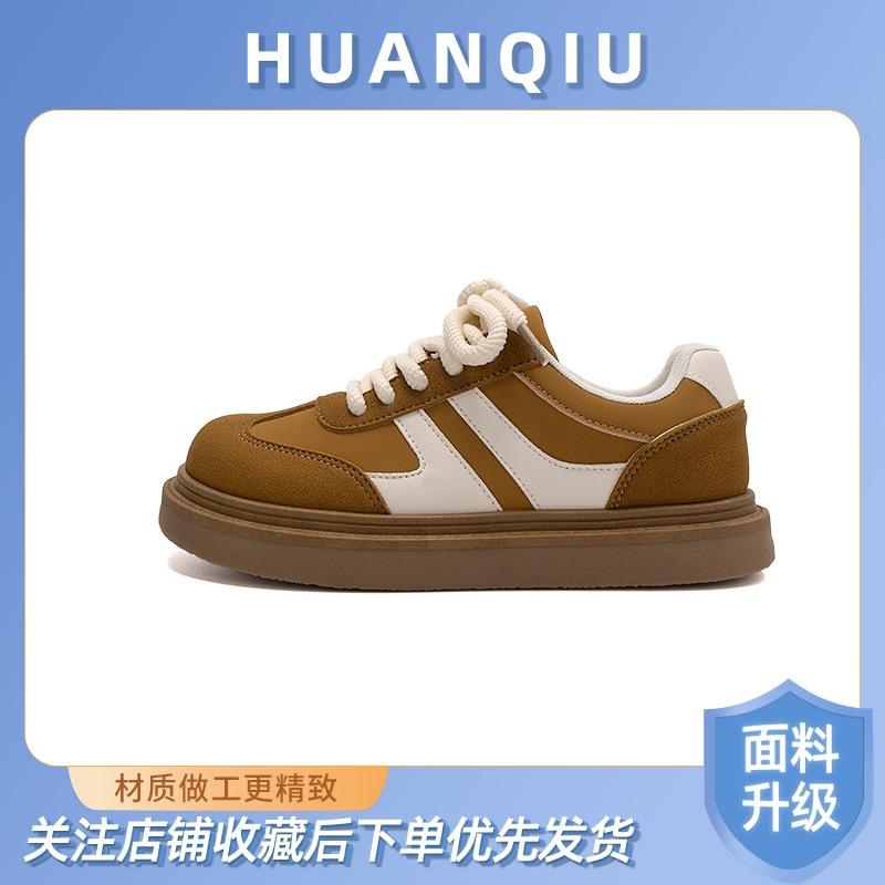 Global Burgundy German Training Shoes Women's 2025 Spring New High-value Versatile Student Lightweight Board Shoes ZHQ5529