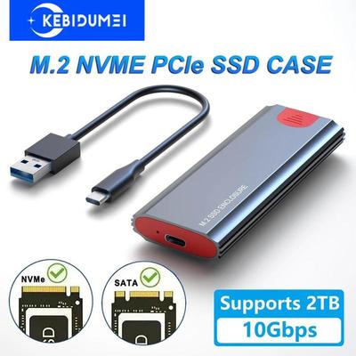 M2 NVMe SATA SSD dėklas 10 Gbps SSD dėžutė M.2 NVME NGFF SSD į USB 3.1 korpusą, A tipo ir C tipo kabelis, skirtas asmeniniam nešiojamajam kompiuteriui