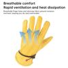 Labour Gloves Yellow Head Layer Cowhide Work Gloves Anti-Cut Driver Handling Wear Resistant Labour Gloves Vintage