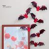 Langlebige Halloween-Fledermaus-Ornamente Wandaufkleber, Selbstklebende Zimmeraufkleber, Doppellagige Gruselige Wohnkultur-Accessoires PVC-Kunst für Mysteriöse
