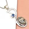 Ocean Jasper Tanzite Gemstone Mother's Day Silver Jewelry Pendant  2.75"