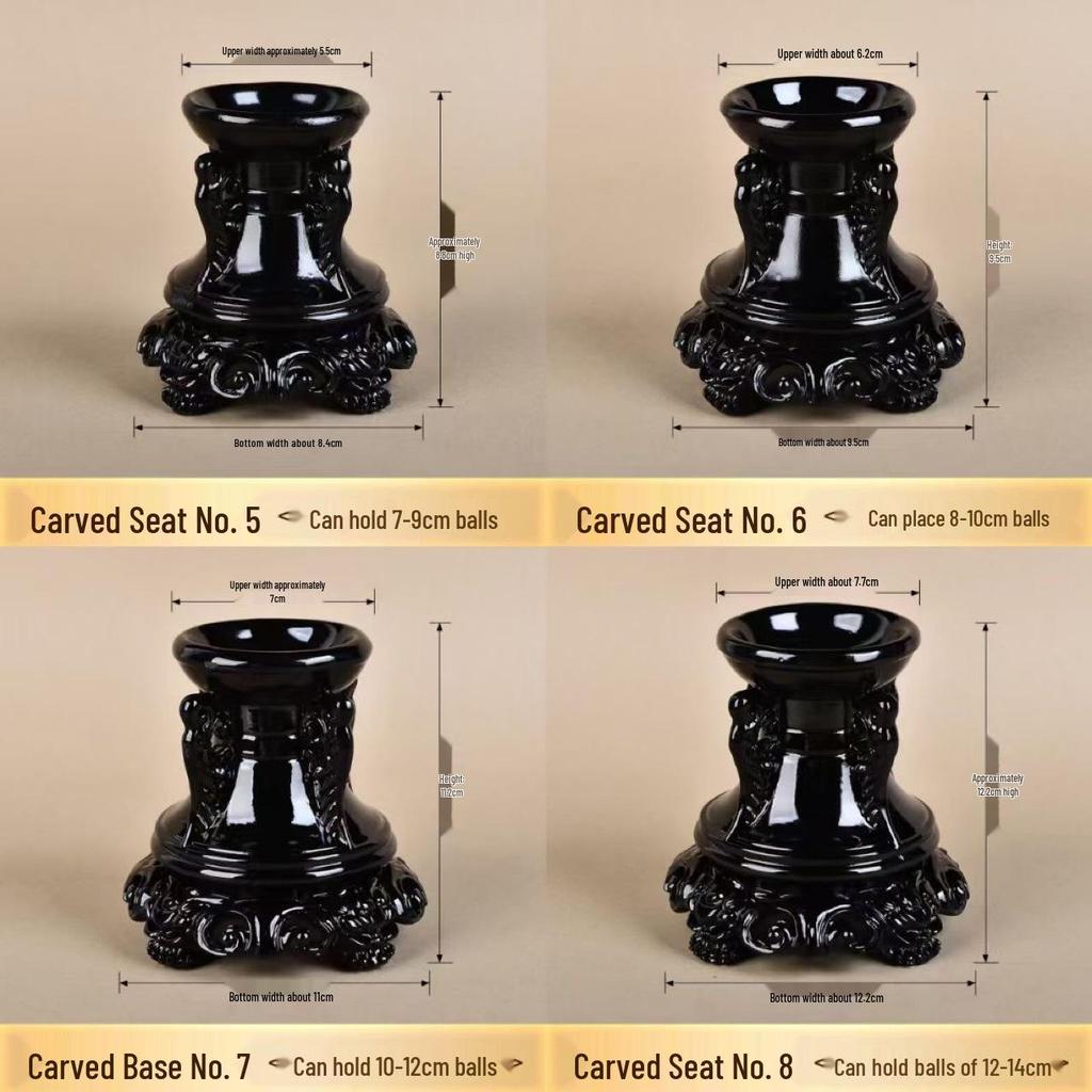 Black Resin High-Grade Crystal Ball Display Stand