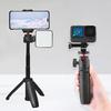 Mini Extendable Desktop Tripod Handle Grip Stand With Flexible Ballhead 1/4 Hole Screw Extend Mount For Phone Selfie Vlog Camera
