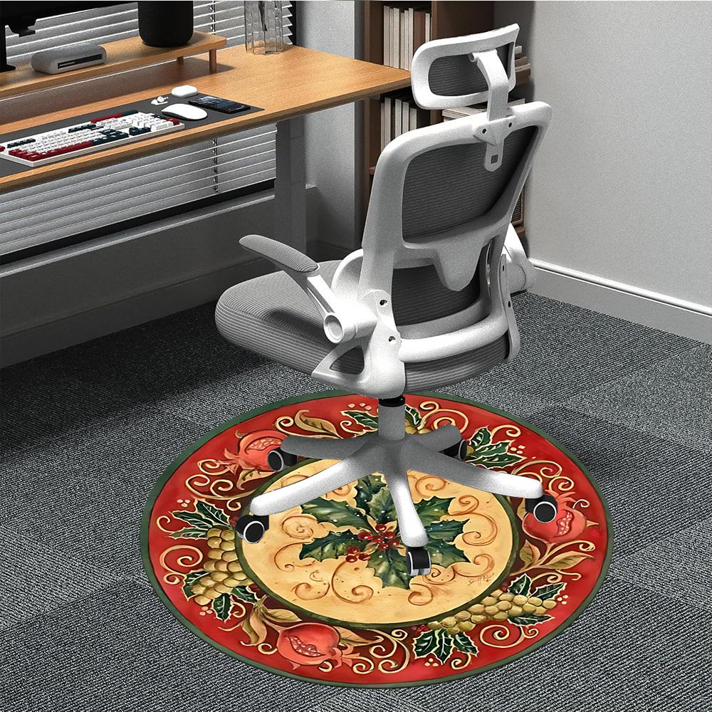 

1pc Festive Plate Carpet for Office Non-Slip, Round Carpet, Soft & Comfortable, Carpet for Office, Round Floor Mat yy251225124 80cm by 80cm