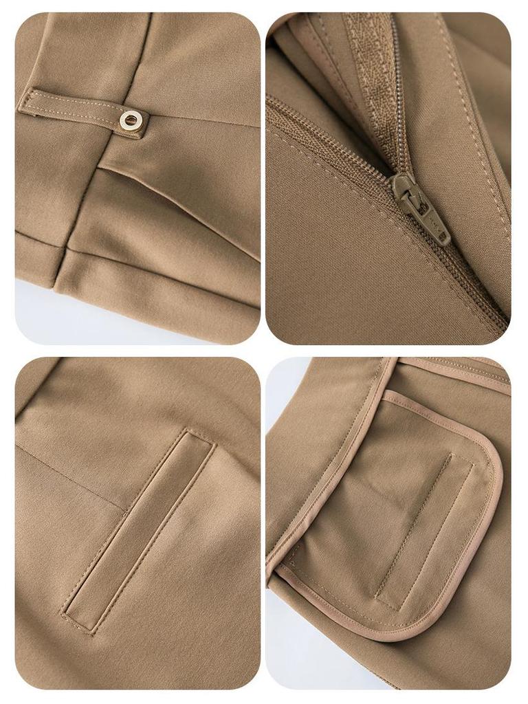 Damen High-Waist Stretch Baguettehose: Baumwollmischung Straight-Leg Zigarettenhose, Frühling 2025 Freizeitkleidung für Mütter mittleren Alters.