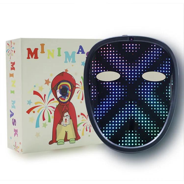 Party LED Maske mit Gesichtsveränderung und App-Steuerung, DIY Foto-Maske für Party, Bar, Musikveranstaltung, Display-Zubehör