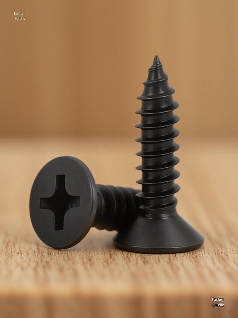 Black 304 Stainless Steel Phillips Flat Head Self-Tapping Screws - Wood Screws M2-M6