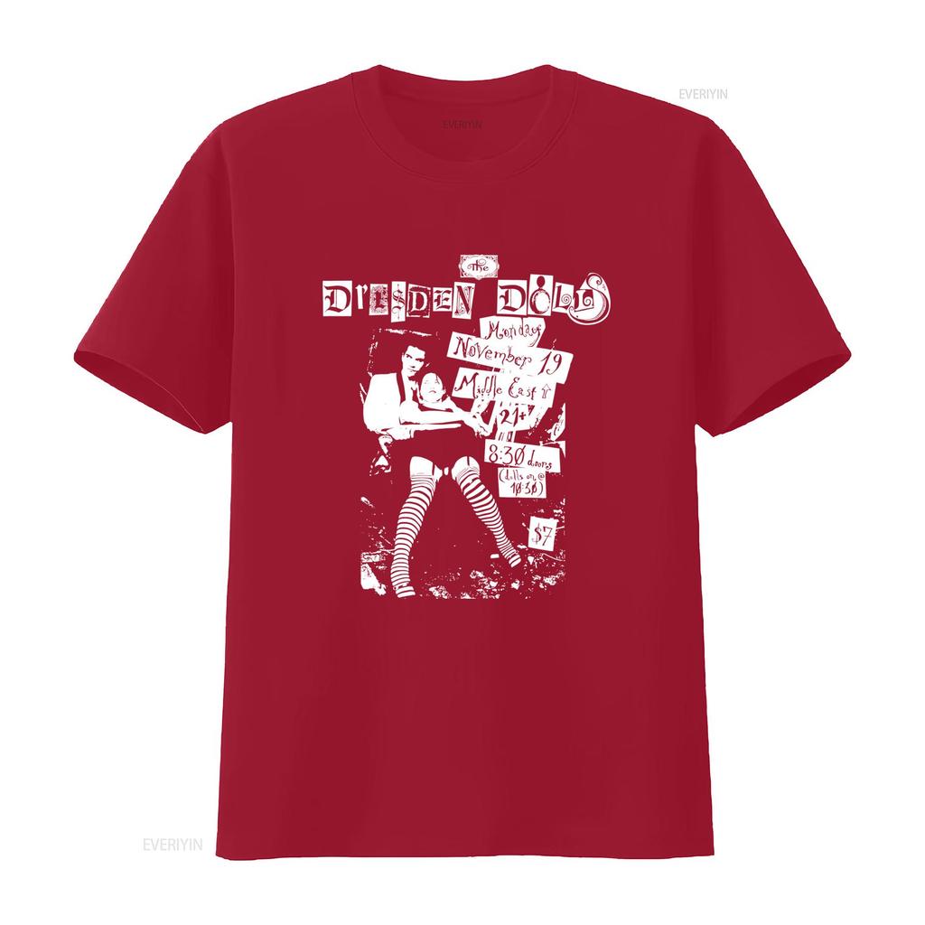 the Dresden Dolls T Shirt Vintage Rock Concert Design For Fans Cool  vintage Washed Unisex graphic Versatile fashion Stretched
