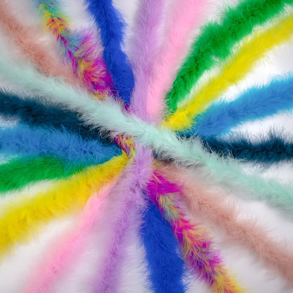 Colorful Marabou Turkey Feathers Boa Shawl 13G for Party Wedding Clothes Sewing Christmas Tree Crafts Plume 2 Yard/Pcs