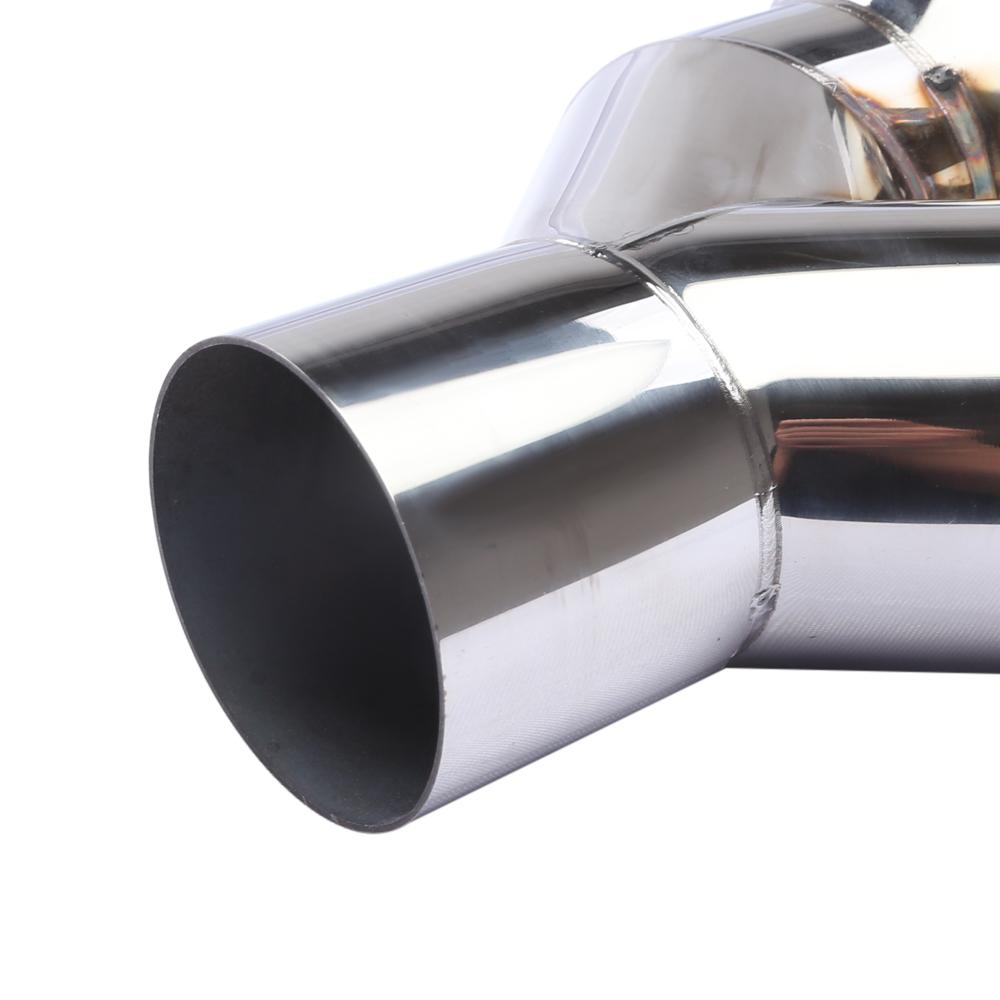 Universal 63mm Inlet 76mm Outlet Double Cylinder Stainless Steel Exhaust Tailpipe Muffler For Car Exhaust System Replacement