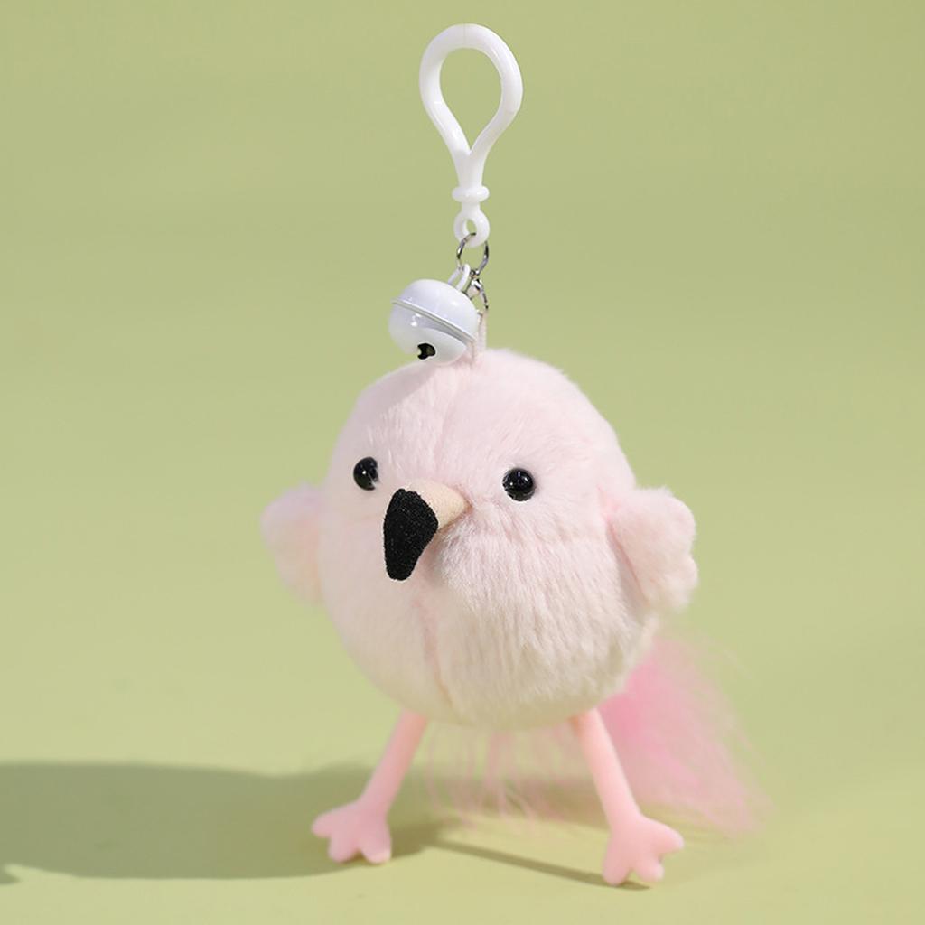 Non-Toxic 1Pc Cute Chirping Bird Parrot Shake And Make Sound Plush Toy With Keychain Bell Flamingo Backpack Pendant Decor Christmas Gift
