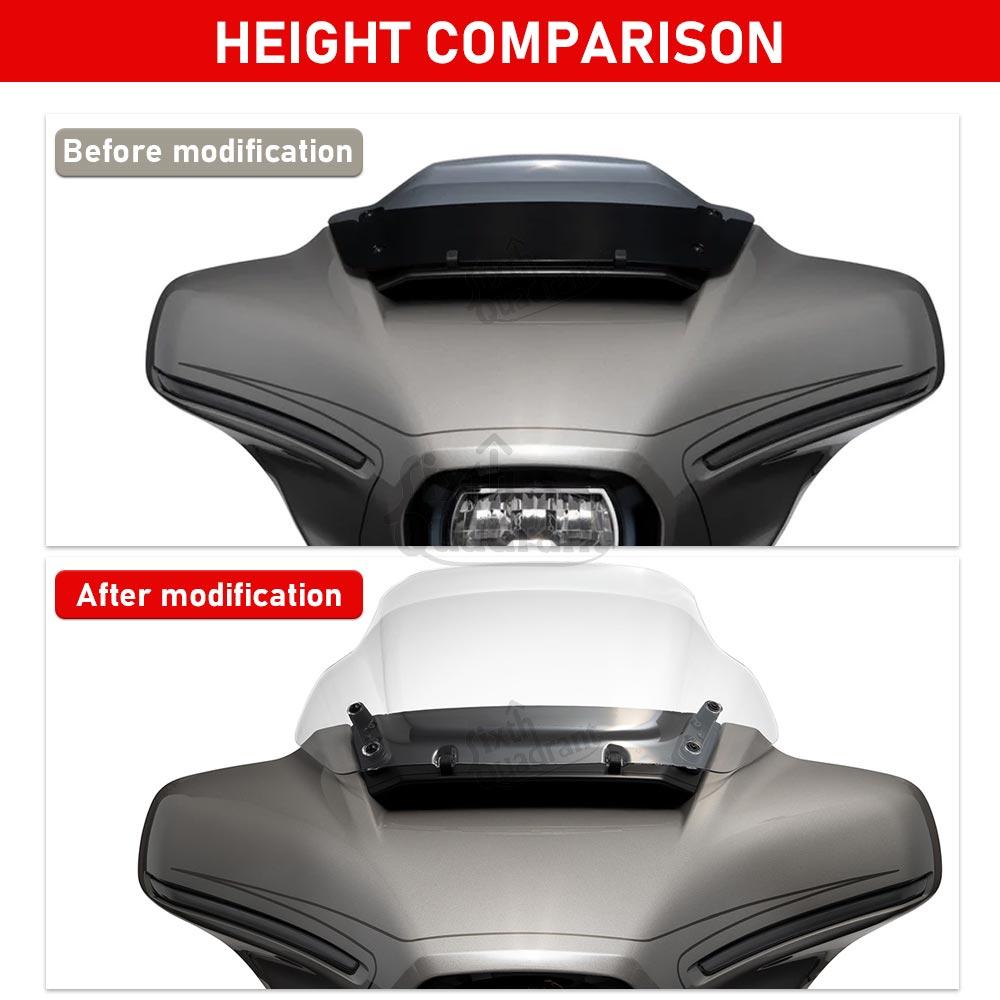 For Harley Touring Street Glide FLHX 24-UP FLHXSE 23-Up FLHXU 25-Up 14" Motorcycle Accessories Windshield Windscreen Clear ABS