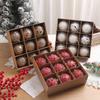 8Cm Christmas Ball Set Box Party Supplies Foam Red Gold Sequin Ball Pendant 9pcs Gift Decoration Home Tree Hangings Ornaments