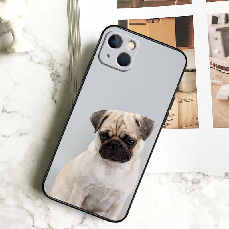 Süßer Mops Hund Hülle Für iPhone 15 16 13 12 Mini 11 14 Pro Max 7 8 Plus X XR XS Max Handyhülle