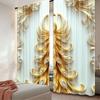2Pcs Beautiful Golden Peacock Printed Curtains Design Suitable For Bedroom Kitchen Dining Room Living Room Study Office Bathroom