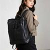 Zaino in Pelle Morbida Nero Multifunzionale Zaino Scolastico Stile Coreano Zaino per il College