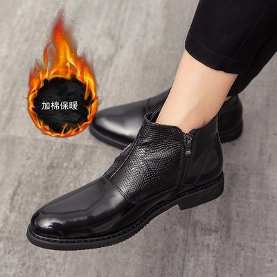 Moda Nuovi Stivali in Pelle da Uomo Stile Italiano Lusso Invernali Extra Cotone Caldi Stivali Chelsea da Uomo Stivali Eleganti da Lavoro Stivaletti Marrone