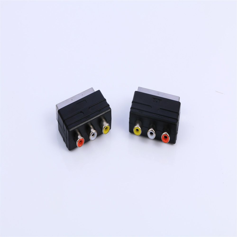 20 Pins Hot SCART for TV DVD To 3 RCA Female Male Plug Audio Video Accessories Adapter Cable SCART Converter