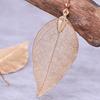 Tree Leaf Shape Alloy Hollow Bright Dangle Hook Earrings Fashion Jewelry for Wedding