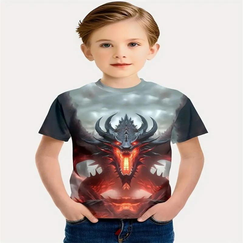 Kids Boys Clothes Summer Boys Clothes O-Neck Kids T Shirt Sporty Kids Clothes Fashion Dragon Children T-Shirts 2025 Kids Clothes
