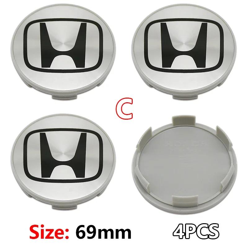 58/69mm Car Wheel Hub Center Caps 4PCS ABS Wheel Rim H Logo Cover for Honda Civic Accord CR-V Fit Auto Exterior Accessories ajk256