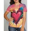 Beautiful Retro Colorful Creative 3D Printed Short Sleeved T-shirt Fashionable Comfortable Soft Breathable Large Loose Womens T-shirt