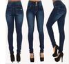 Damen Denim Skinny Ripped Hose Hohe Taille Stretch Jeans Lange Bleistifthose