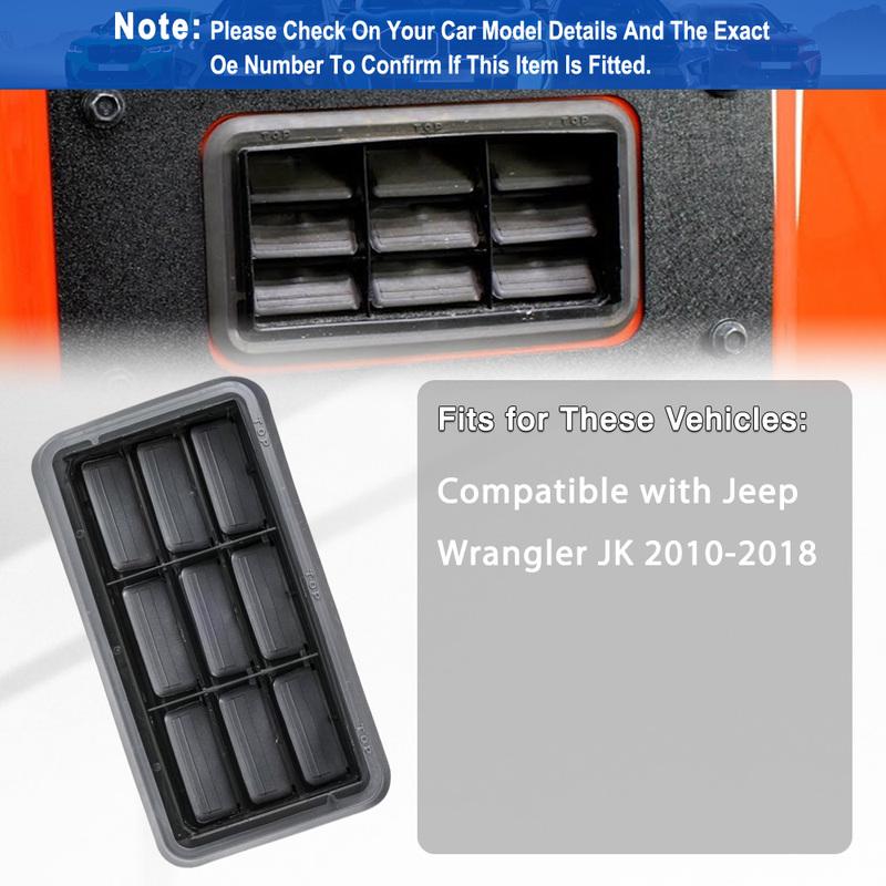 For Jeep Wrangler JK 2010 2011 2012 2013 2014 -2018 Rear Tailgate Vent Air Outlet Quarter Panel Grille 05058636AD, 55394330AB,