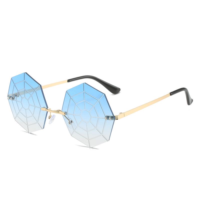 2023 Spider Web Frameless Sunglasses - European American Street Style Hip Hop Fashion