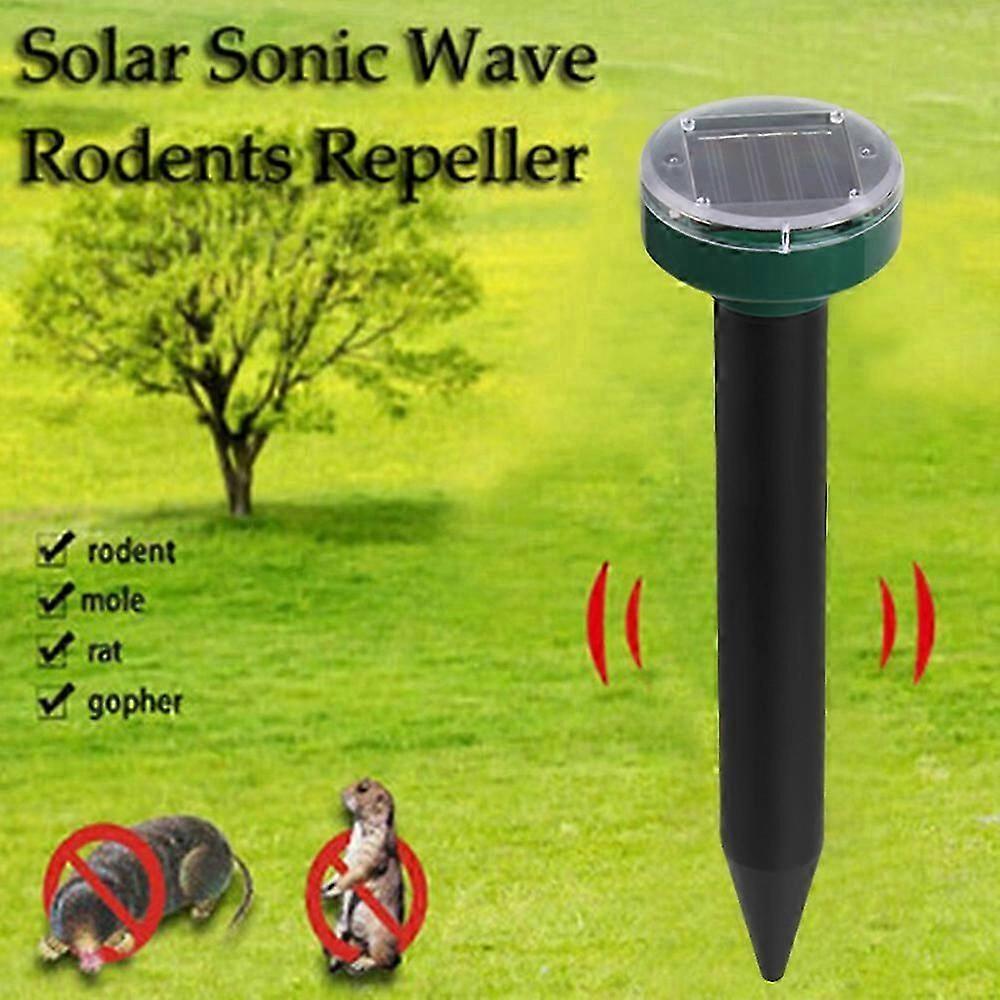 Solar Mole Repellent, Groundhog Repeller Ultrasonic & Solar Powered Animal Repellent for Lawn Garden & Yard Home