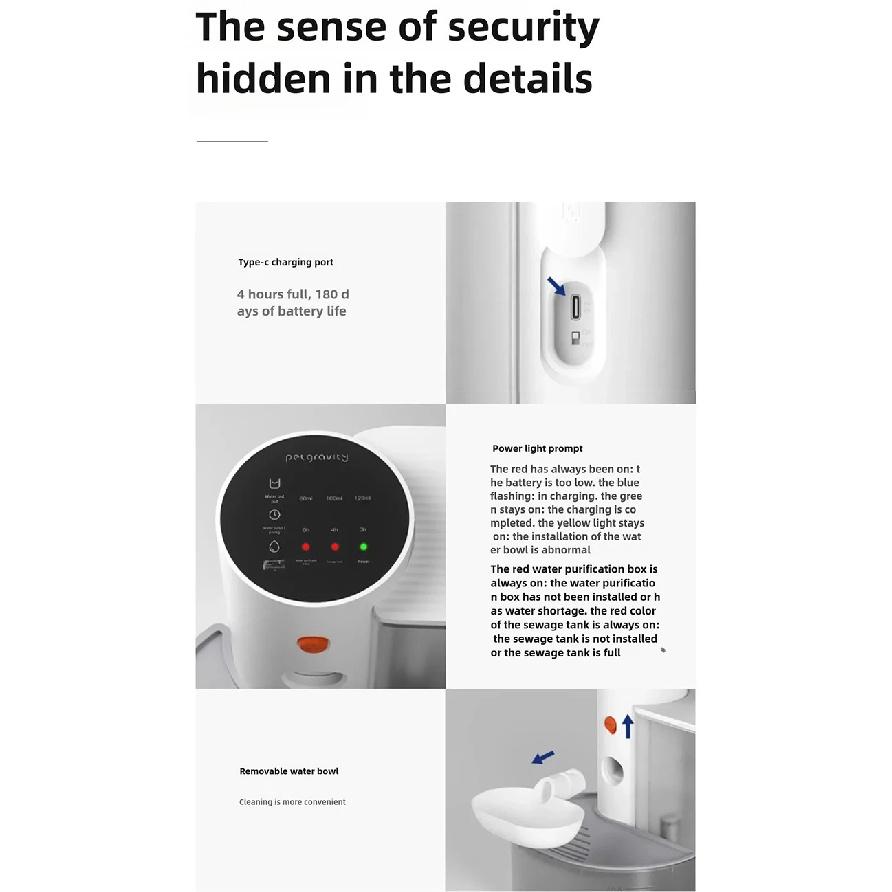 The New Smart Tipping Pet Water Dispenser Is A Rechargeable Automatic Water Dispenser Suitable For Both Cats And Dogs
