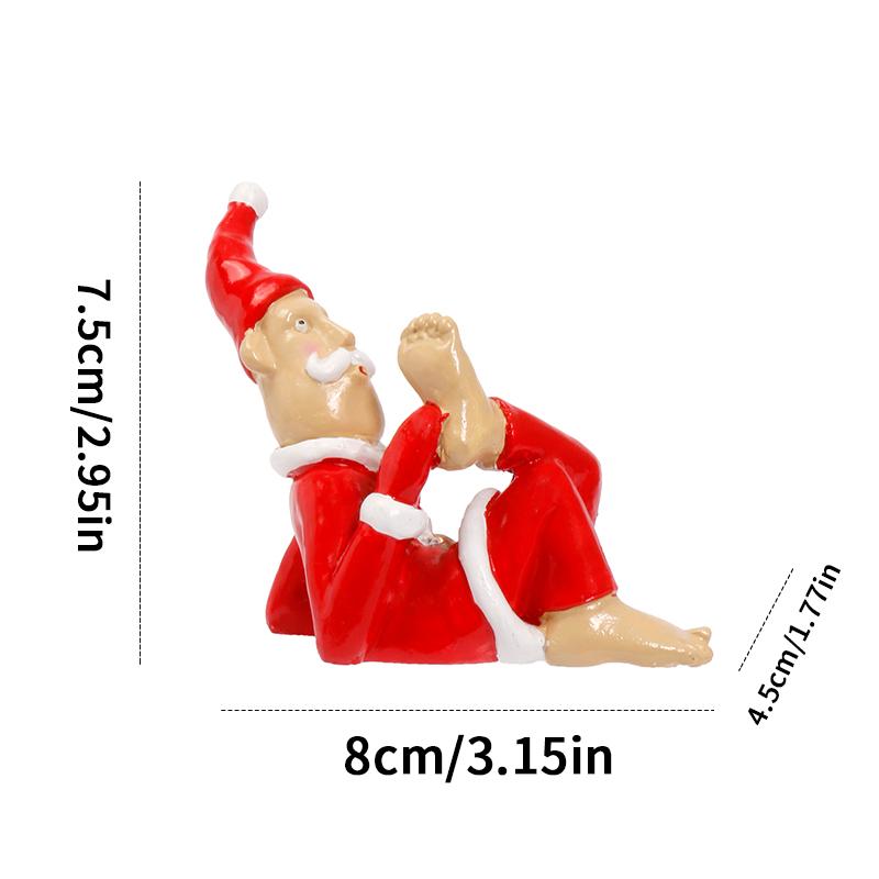 Wacky Santa Claus Ornaments, Resin Christmas Figurine Tabletop Indoor Home Decor, Thoughtful Present for Family and Friends
