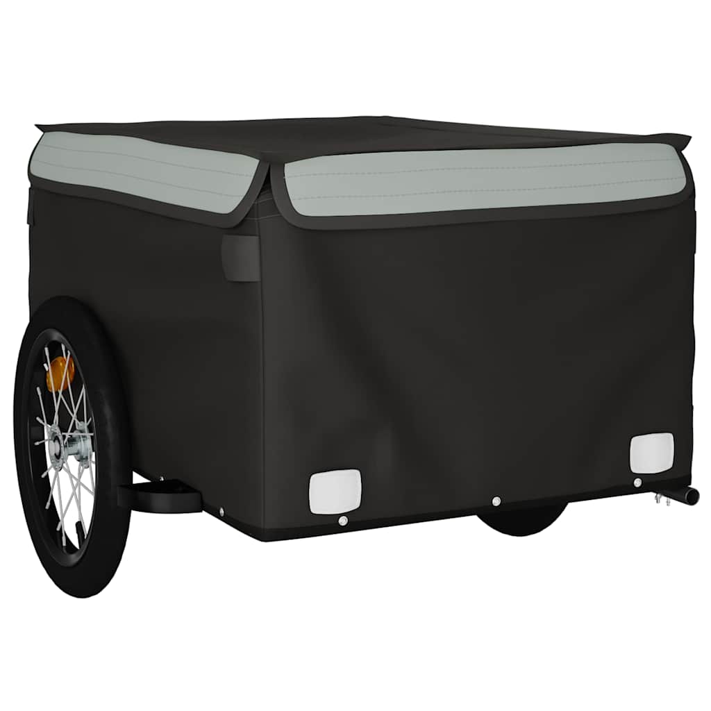Vidaxl Cyklistický přívěs, Černý a Šedý, 45 kg, Železo