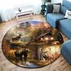 Wilderness Cabin Serenity Round Rug Home Soft Decorative Anti Slip Yoga Table And Chair Mat Carpet Outdoor Floor Mat Carpet S7