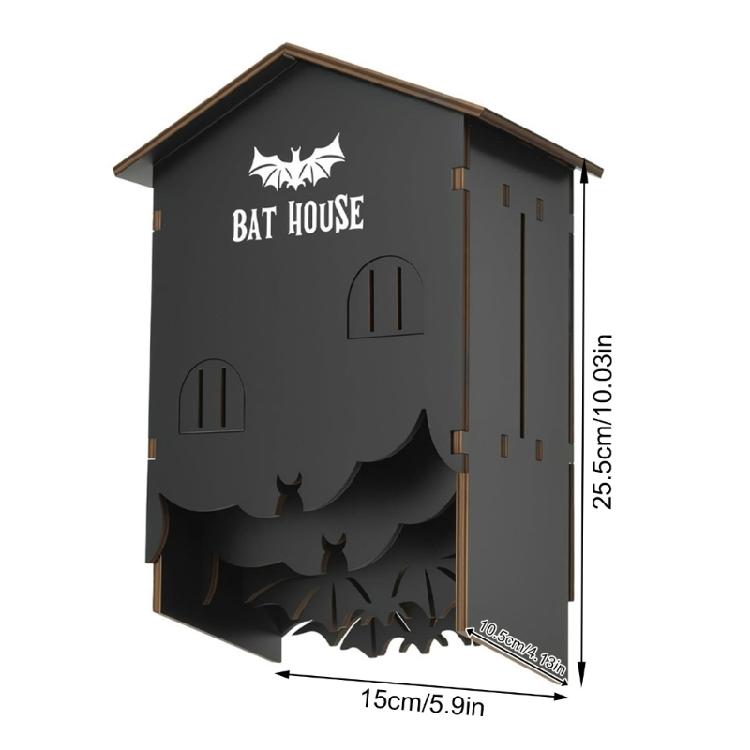 Handcrafted Bat House Decoration For Outdoor Use Natural Insect Control Solution Decorative Wooden Bat Habitat