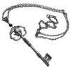 Gothic Antique Silver Skull Crystal Key Necklace - Hot Sale!