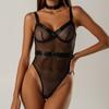 Yimunancy Transparent Mesh Bodysuit Women Backless Gothic Skinny Sexy Bodysuit Body Femme