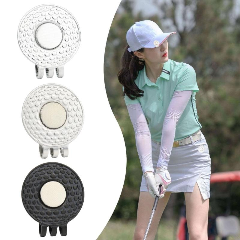 Magnetic Golf Hat Clips Golf-Ball Marker Holder for Golf Gloves Hats Bags Hat Visors Belt Easy To Stick On & Off