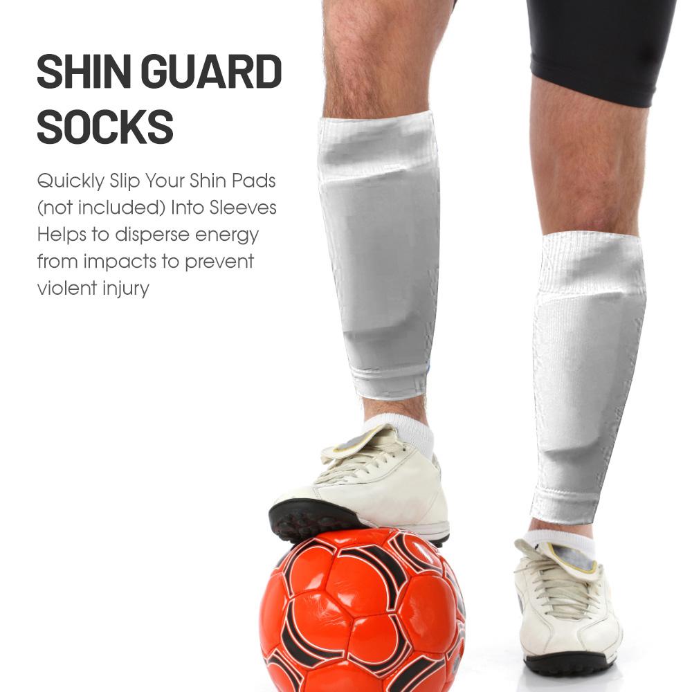 Anti Slip Soccer Socks Calf Sleeves and Leg Pads Set Outdoor Sport Running Stretch Socks Athletic