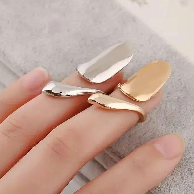 Ring Alloy Texture Fashion Nail Ring Extend Finger Nail Rings Hand Ornaments Nail trendy 2026 ladies clothing Accessories decor
